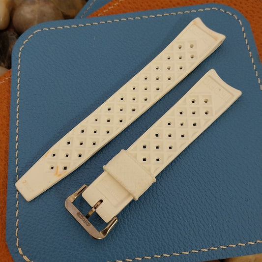 Long 19mm Tropic Swiss Diver White Skindiver Unused 1970s Vintage Watch Band