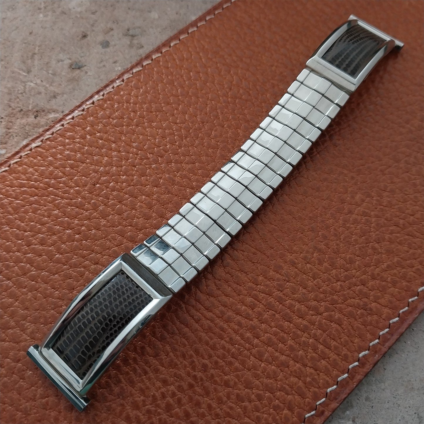 17mm 18mm 19mm Stainless Steel & Lizard Bellavance Vintage Watch Band