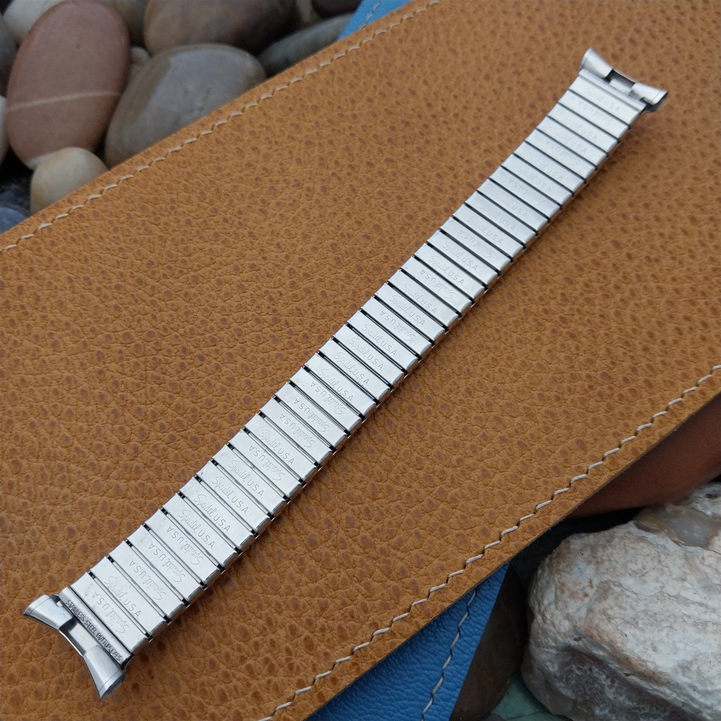 19mm 18mm 17mm White Gold Fill Stretch Classic Speidel 1960s Vintage Watch Band