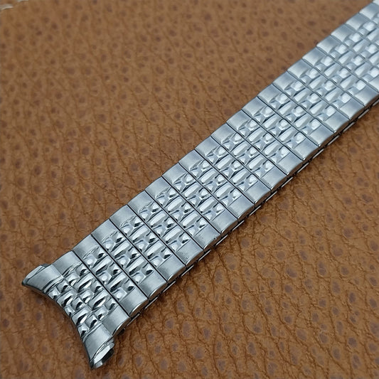 Beads of Rice Stainless Steel Speidel Tempest 1963 Long nos Vintage Watch Band