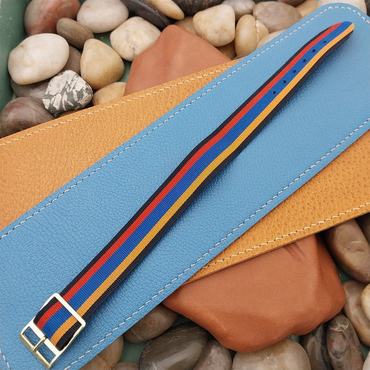 18mm Striped Perlon Colorful Regimental 1960s Unused nos Vintage Watch Band