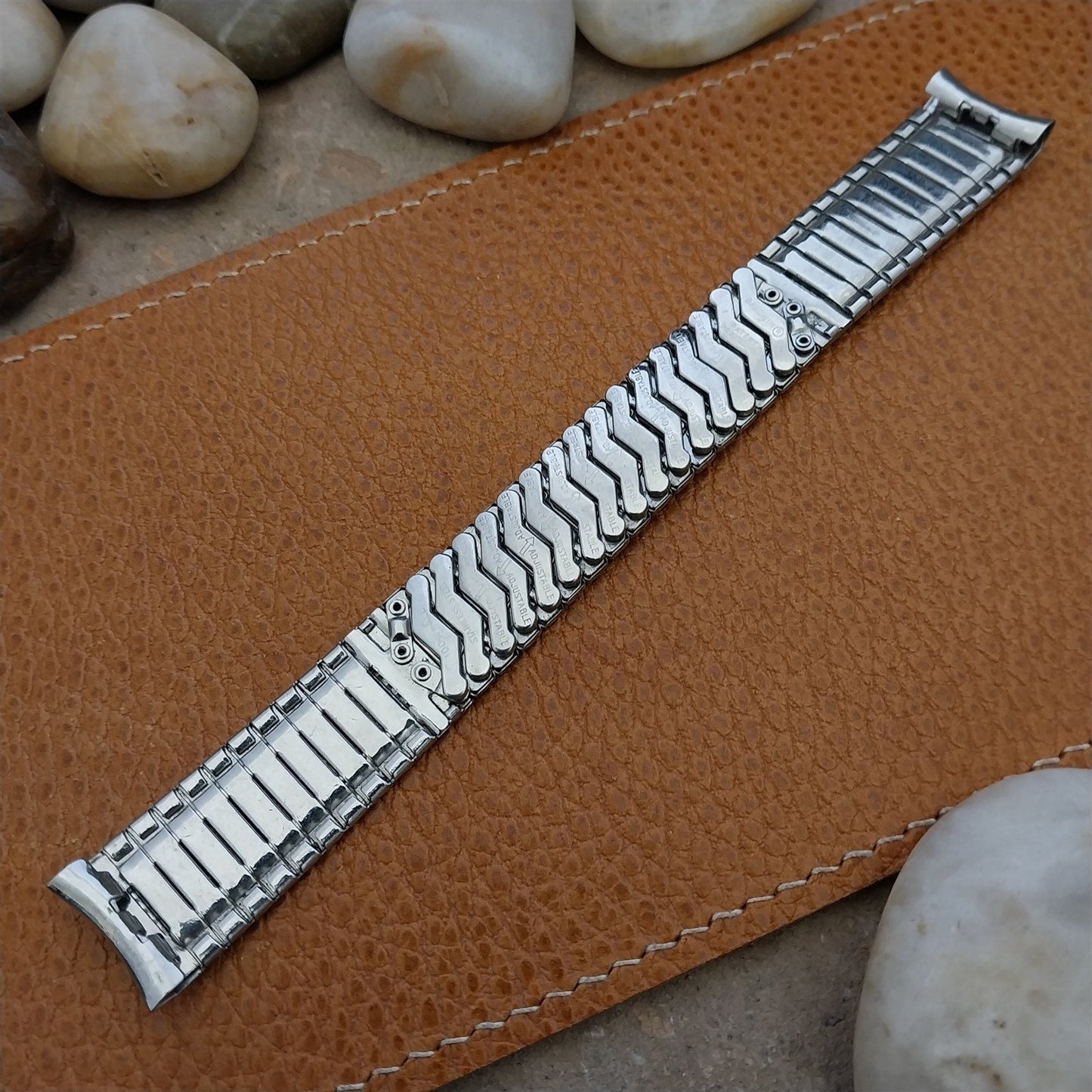 1960s 17.2mm Baldwin Stainless Steel Expansion Unused nos Vintage Watch Band