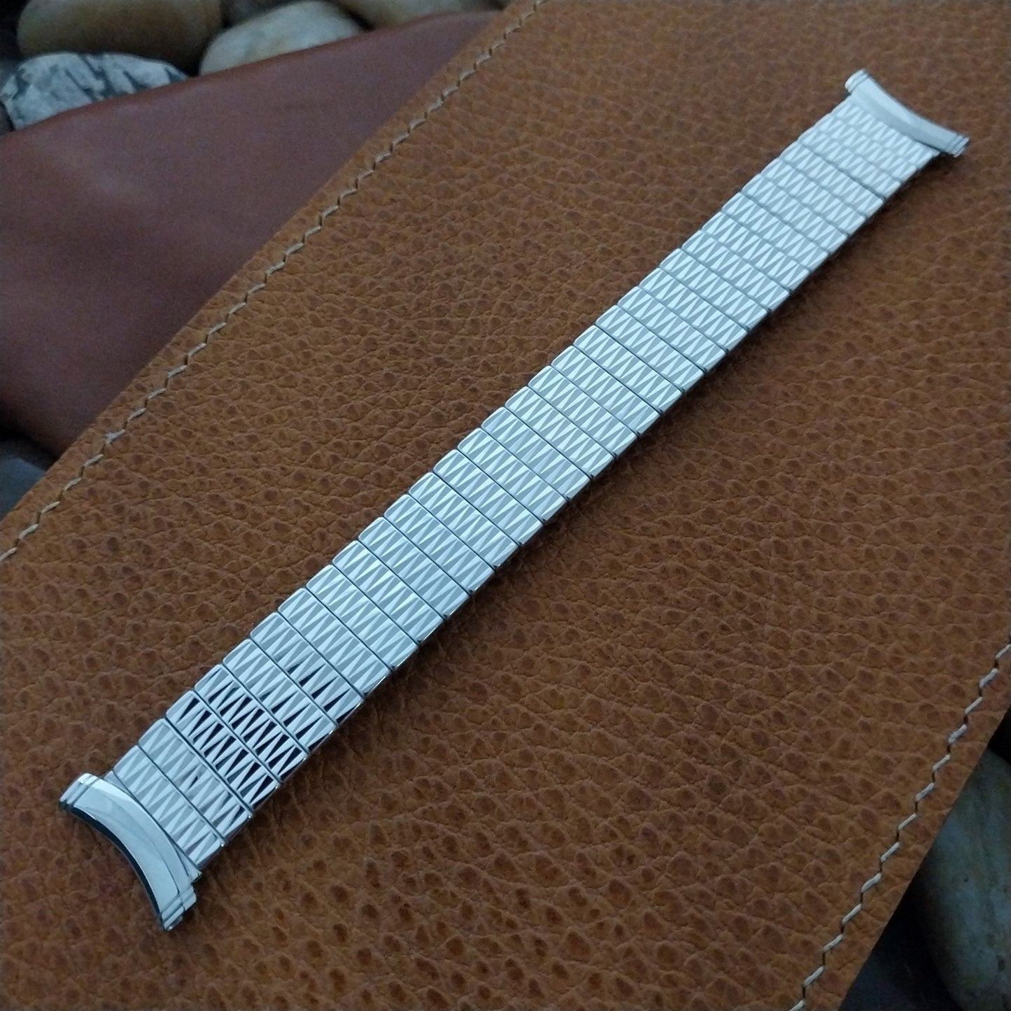 Vintage 19mm 18mm 16mm White Gold-Filled Kreisler USA 1950s Expansion Watch Band