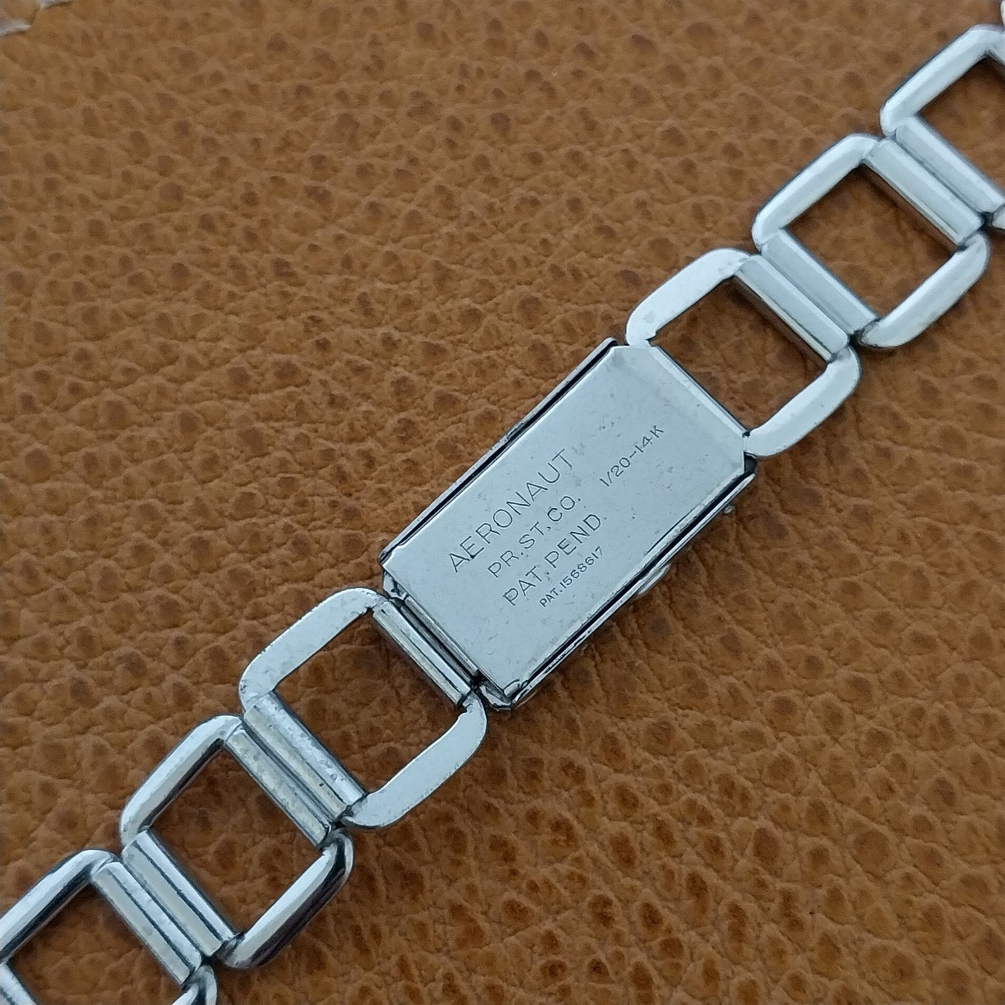 1930s 14K White Gold-Filled Classic Aeronaut USA nos Vintage Watch Band