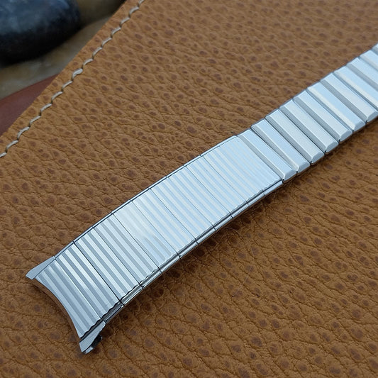 18mm 19mm Kreisler USA White Gold-Filled Classic nos 1960s Vintage Watch Band