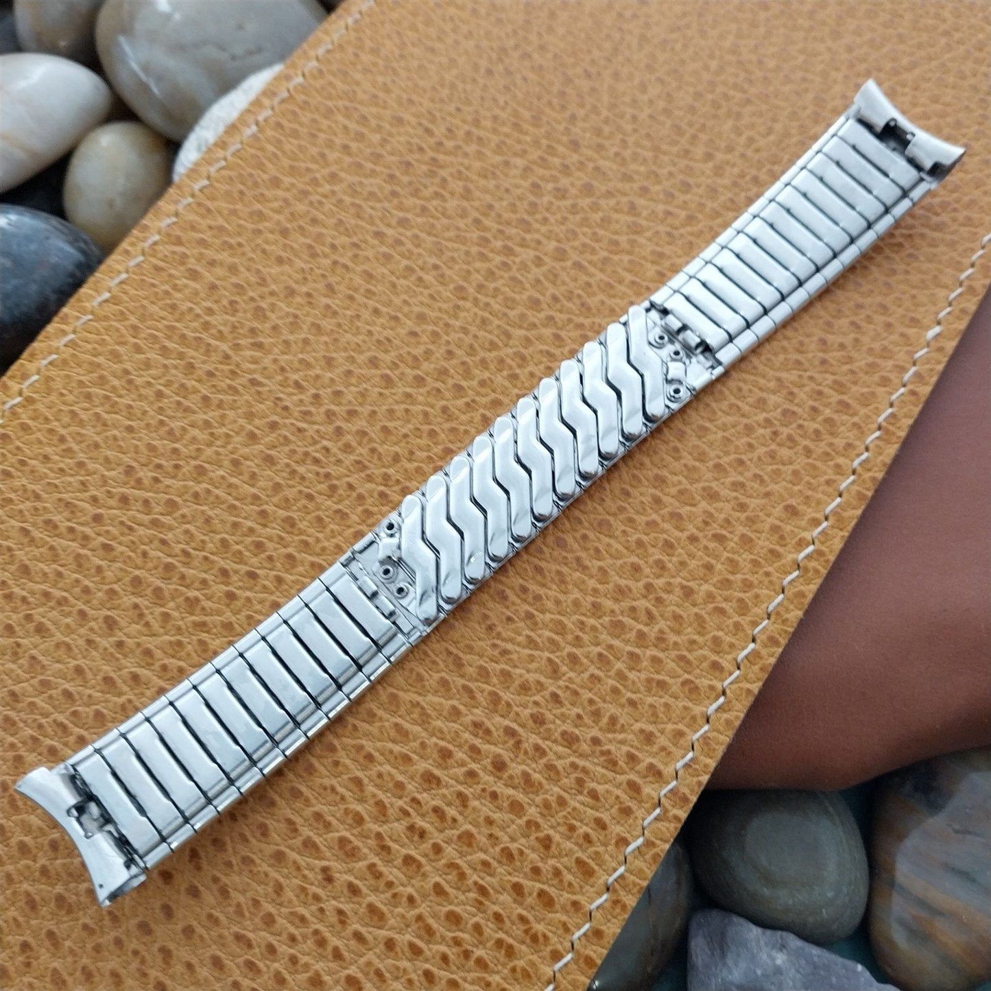 Vintage 17.2mm White Gold-Filled Kreisler nos Unused Classic 1960s Watch Band