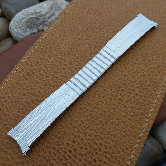 18mm 19mm White Gold-Filled Classic Kreisler USA nos 1960s Vintage Watch Band