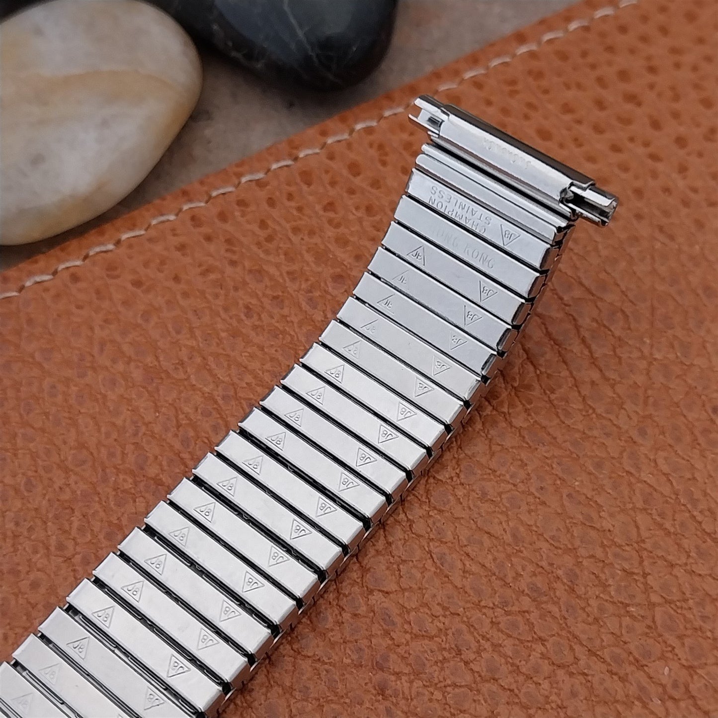 19mm 20mm 22mm Vintage JB Champion Long Stainless Steel Unused 1970s Watch Band