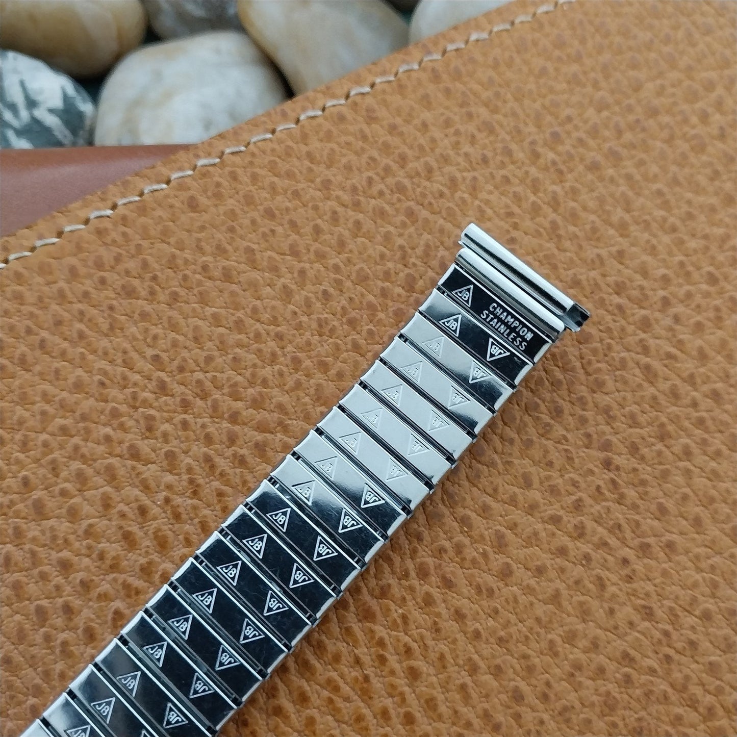 18mm JB Champion Long Stainless Steel Expansion nos 1970s Vintage Watch Band