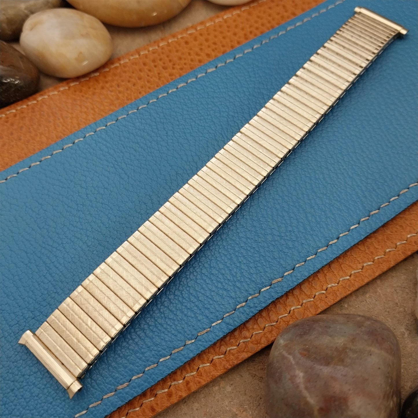 1970s Vintage Watch Band 18mm 19mm JB Champion Gold RGP Expansion