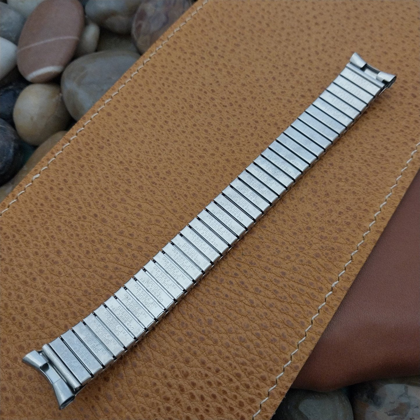 1965 17.2mm Beads of Rice Stainless Steel Speidel USA nos Vintage Watch Band