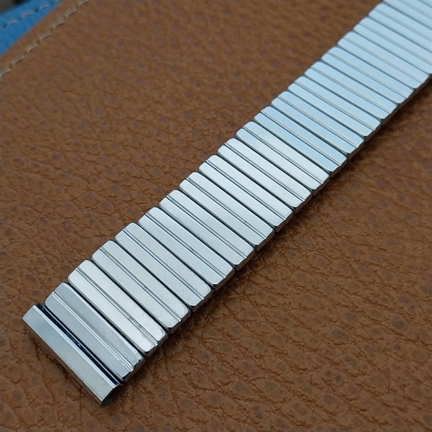 17.2mm 11/16" 10k White Gold-Filled Expansion 50s Vintage Watch Band Admiral