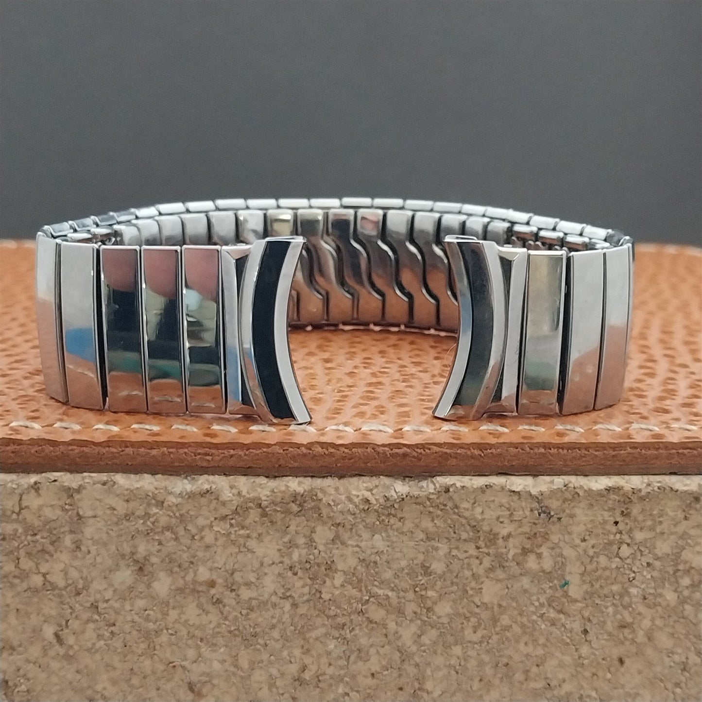 Vintage 17mm 18mm 19mm Gemex Stainless Steel Classic Stretch 1950s Watch Band