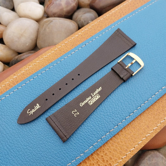 22mm 7/8" Leather 1970s Speidel Canada nos Unused Vintage Watch Band