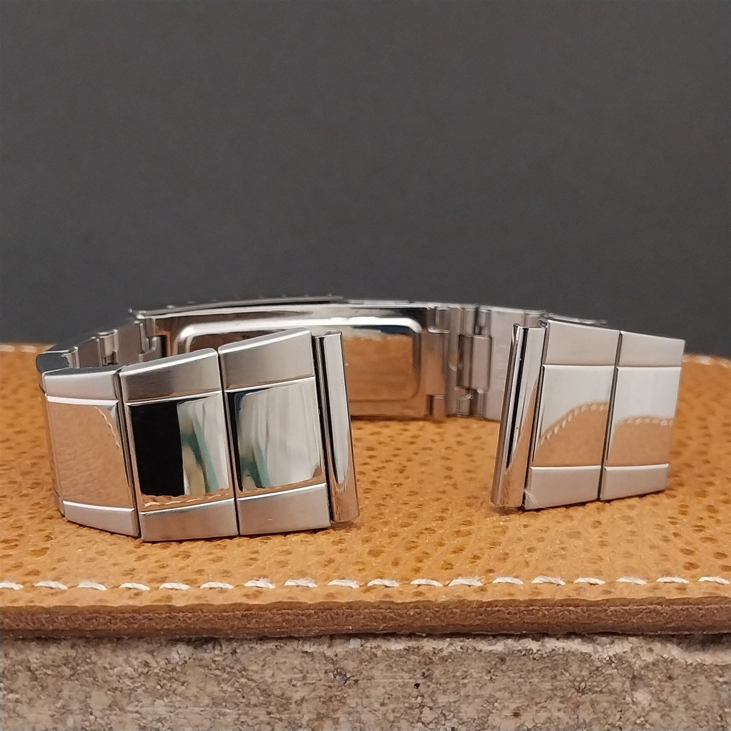 Vintage 20mm Duchess Thick Stainless Steel Classic nos Unused 1970s Watch Band