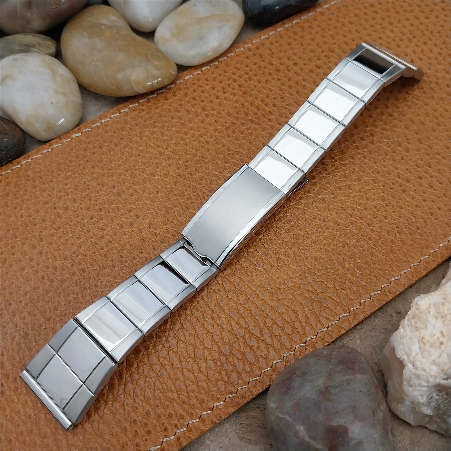 Vintage 20mm Duchess Thick Stainless Steel Classic nos Unused 1970s Watch Band