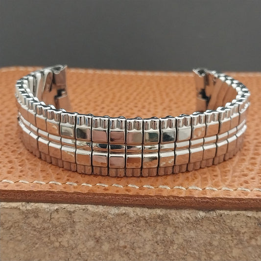 Vintage 5/8" Baldwin Stainless Steel Classic Stretch Unused NOS 1960s Watch Band