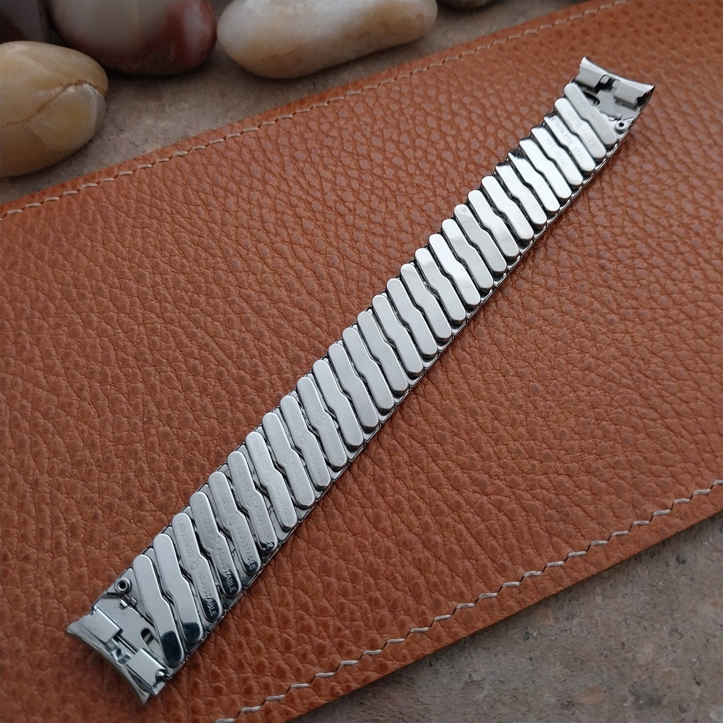 Vintage 5/8" Baldwin Stainless Steel Classic Stretch Unused NOS 1960s Watch Band