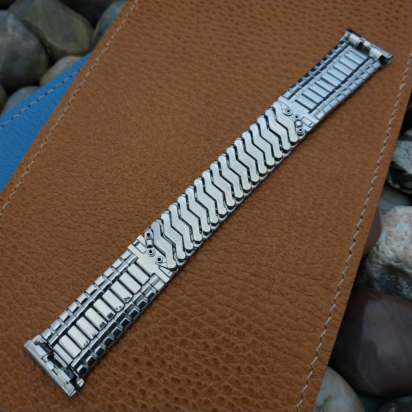 18mm 19mm 17.2mm Baldwin Stainless Steel Expansion nos 1960s Vintage Watch Band