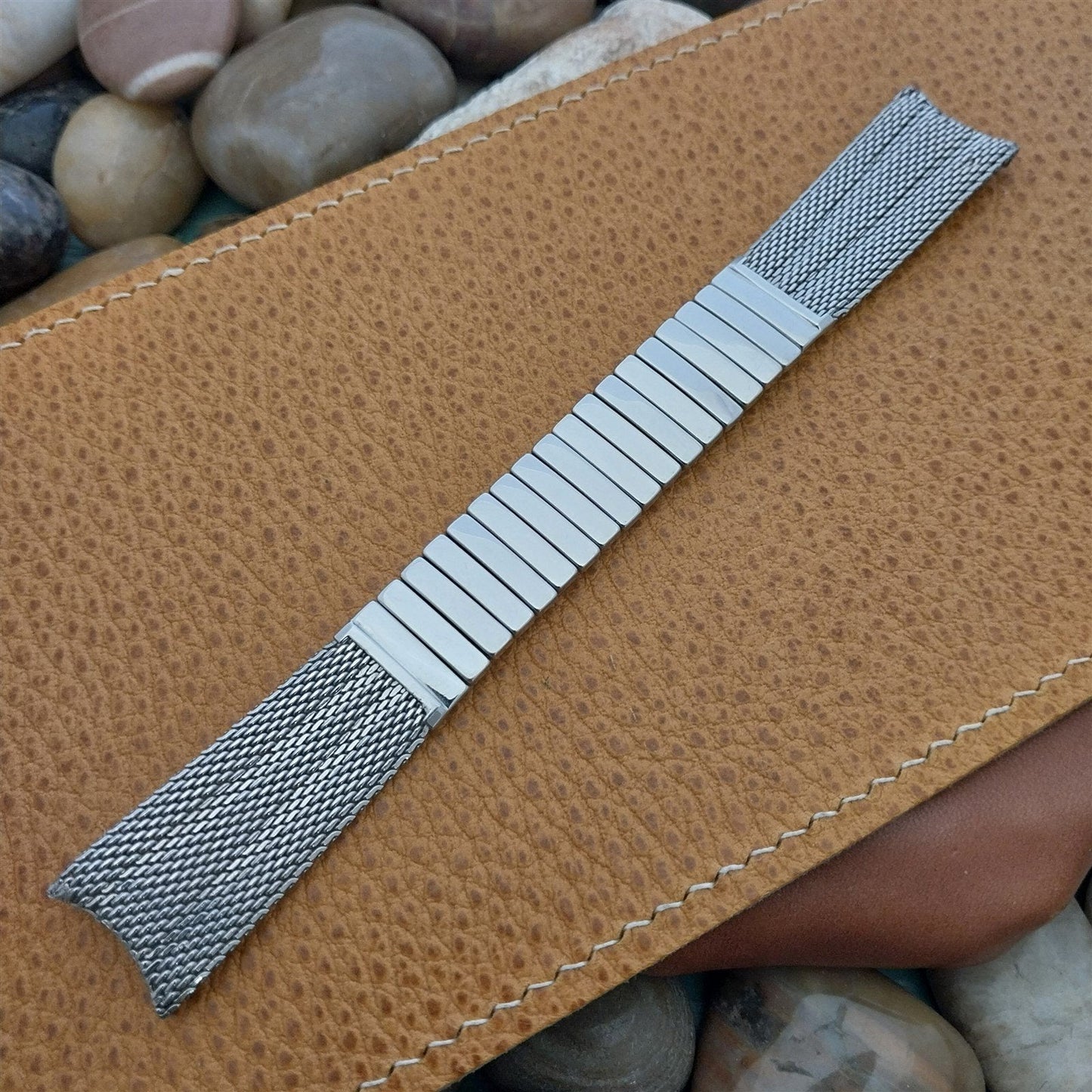 Vintage 19mm 1960s Stainless Steel Mesh Baldwin USA Unused Classic Watch Band