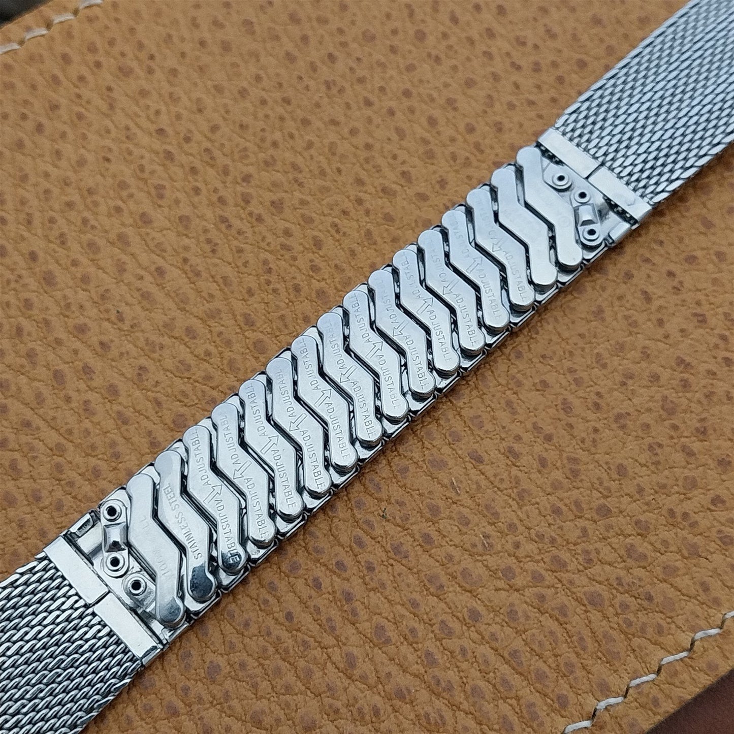 Vintage 19mm 1960s Stainless Steel Mesh Baldwin USA Unused Classic Watch Band