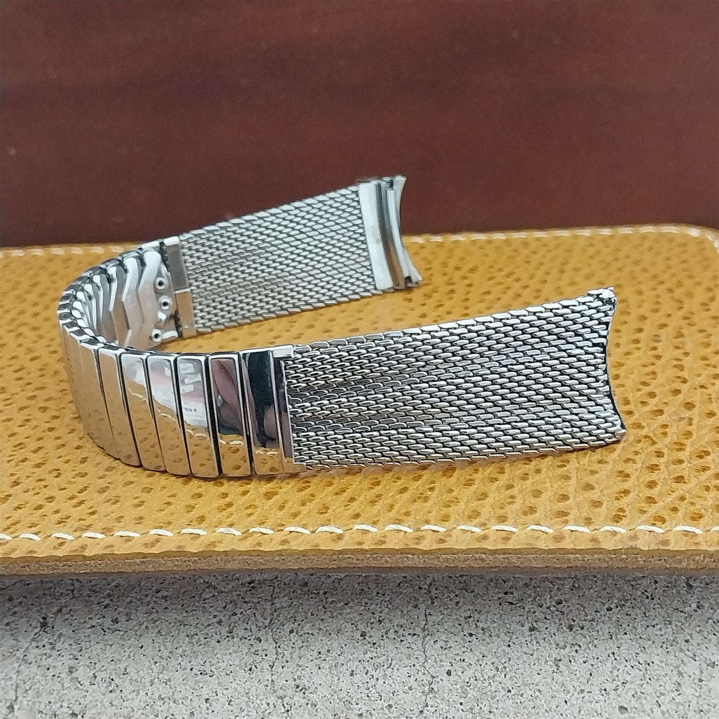 Vintage 19mm 1960s Stainless Steel Mesh Baldwin USA Unused Classic Watch Band