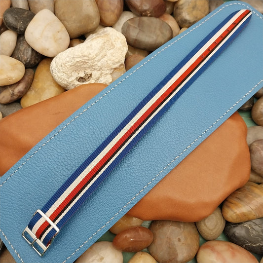 Vintage 18mm Striped Perlon 1960s Reversible Single Pass Unused Field Watch Band