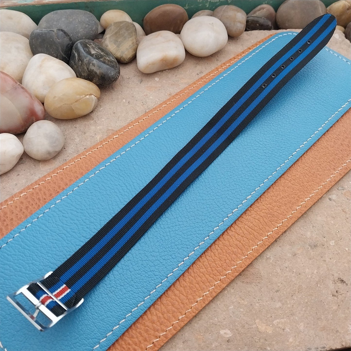 Vintage 18mm Perlon 60s Reversible Unused Classic Single Pass Field Watch Strap