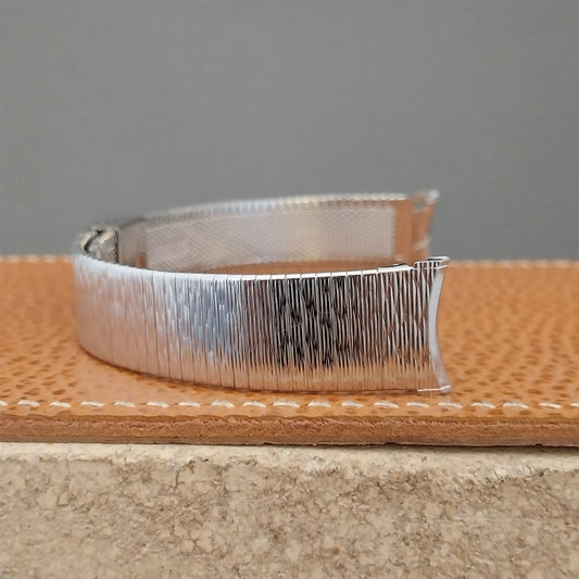 Bulova Stainless Steel 17mm Unused Curved End Classic 1970s Vintage Watch Band