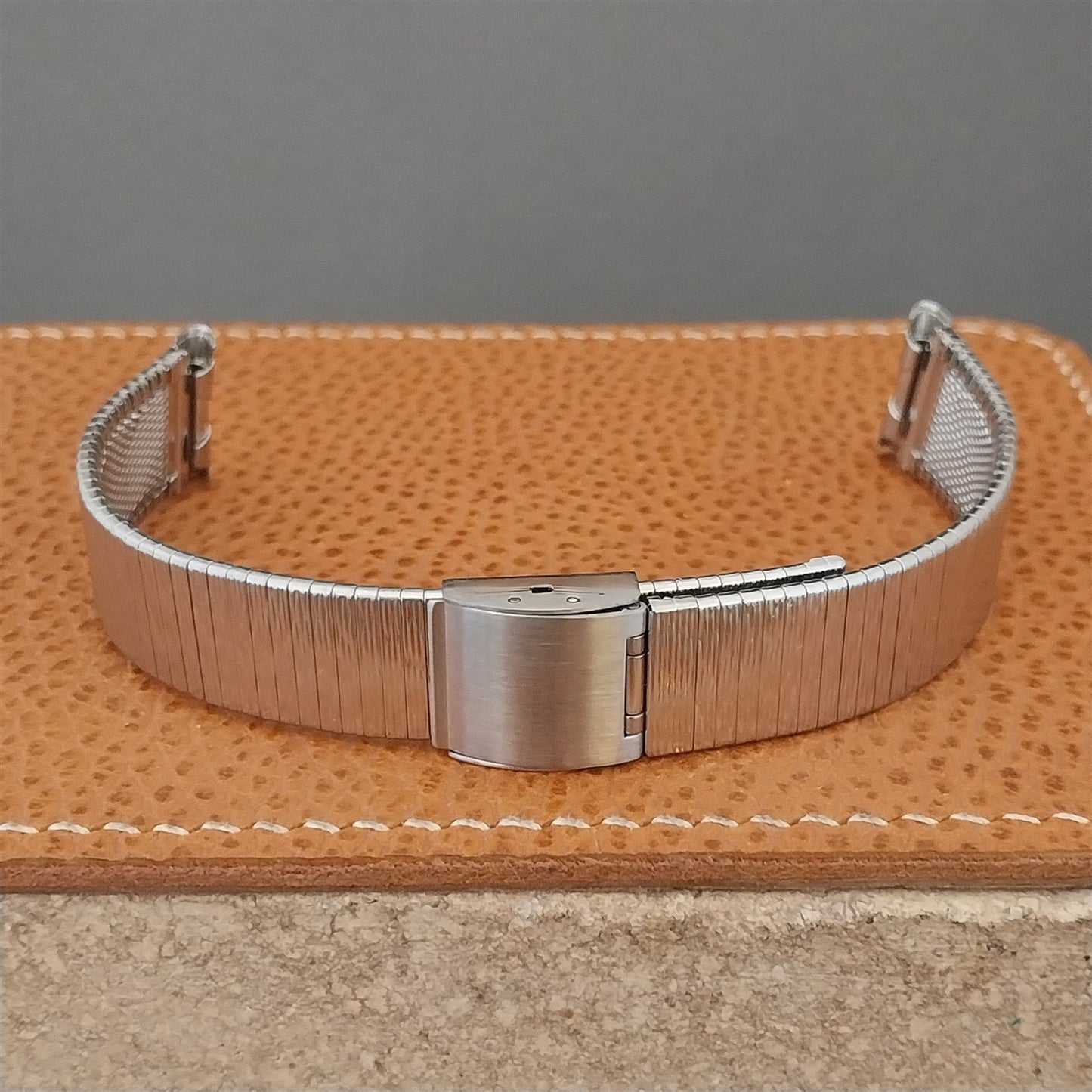 Bulova Stainless Steel 17mm Unused Curved End Classic 1970s Vintage Watch Band