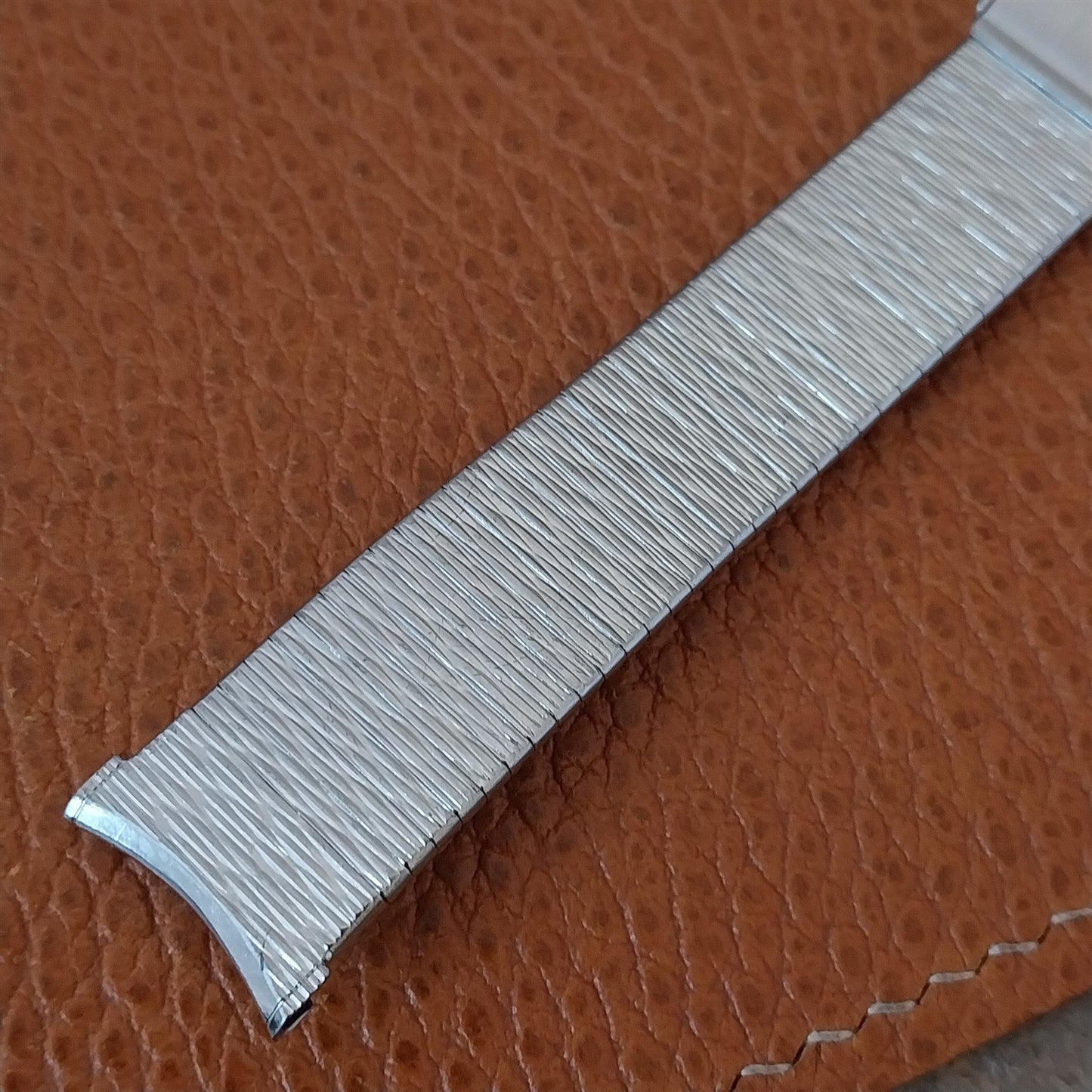 Bulova Stainless Steel 17mm Unused Curved End Classic 1970s Vintage Watch Band