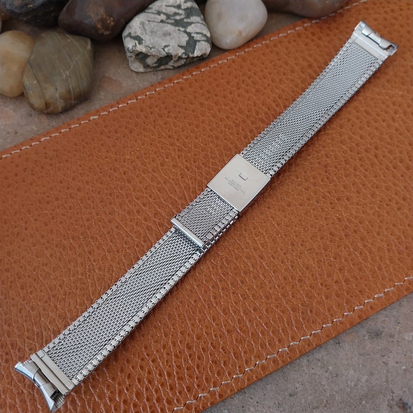 Bulova Stainless Steel 17mm Unused Curved End Classic 1970s Vintage Watch Band