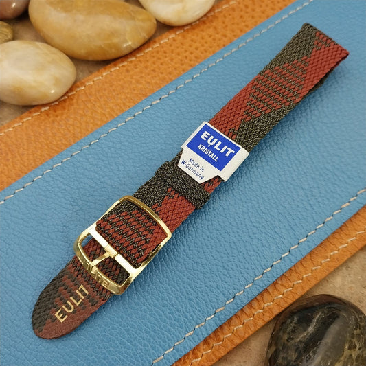 Vintage 18mm Braided Perlon Argyle Melange Single Pass 1960s Unused Watch Band