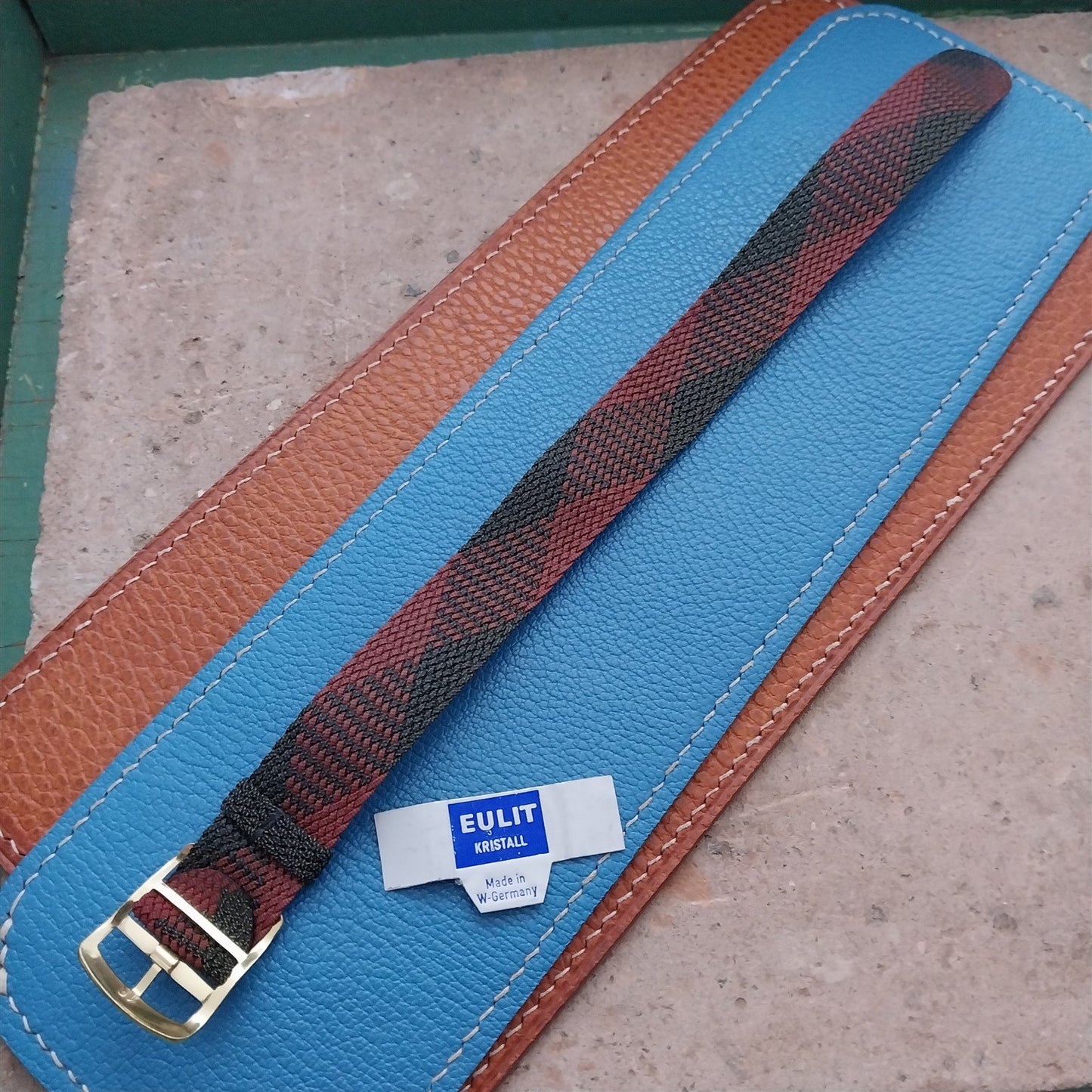 Vintage 18mm Braided Perlon Argyle Melange Single Pass 1960s Unused Watch Strap