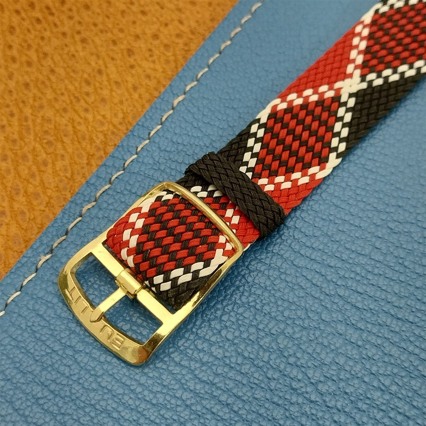 Perlon 5/8" 16mm Vintage Watch Band Unused Argyle Braided Mesh Dive Watch Strap