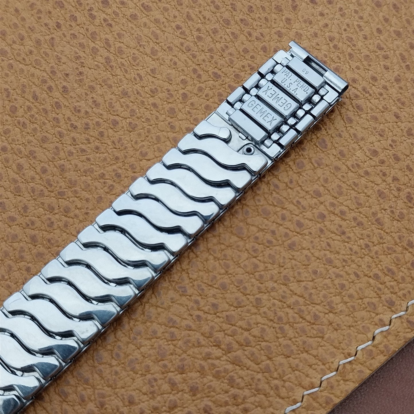 9/16" 1950s Vintage Watch Band Gemex Classic Stainless Steel Unused Expansion