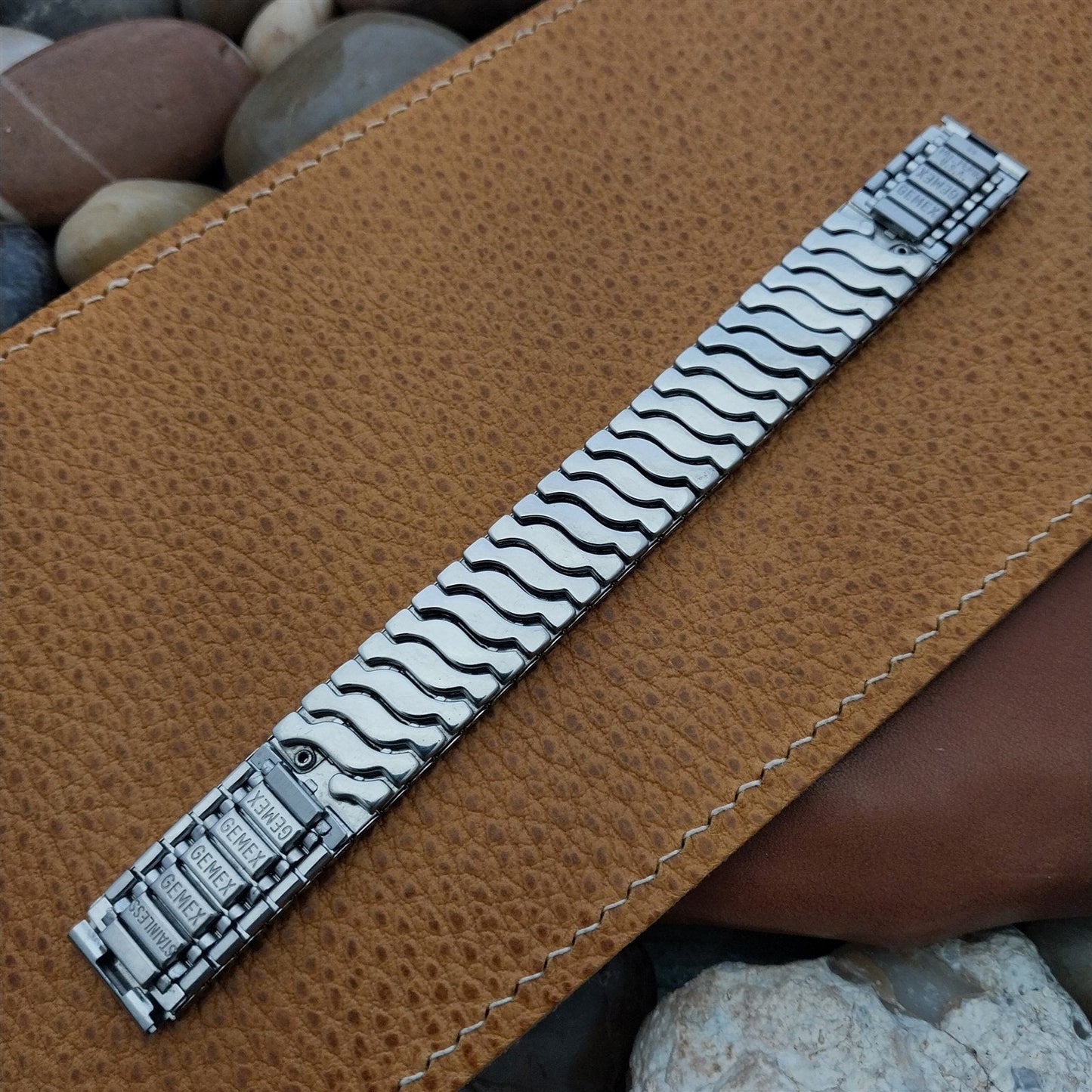 9/16" 1950s Vintage Watch Band Gemex Classic Stainless Steel Unused Expansion