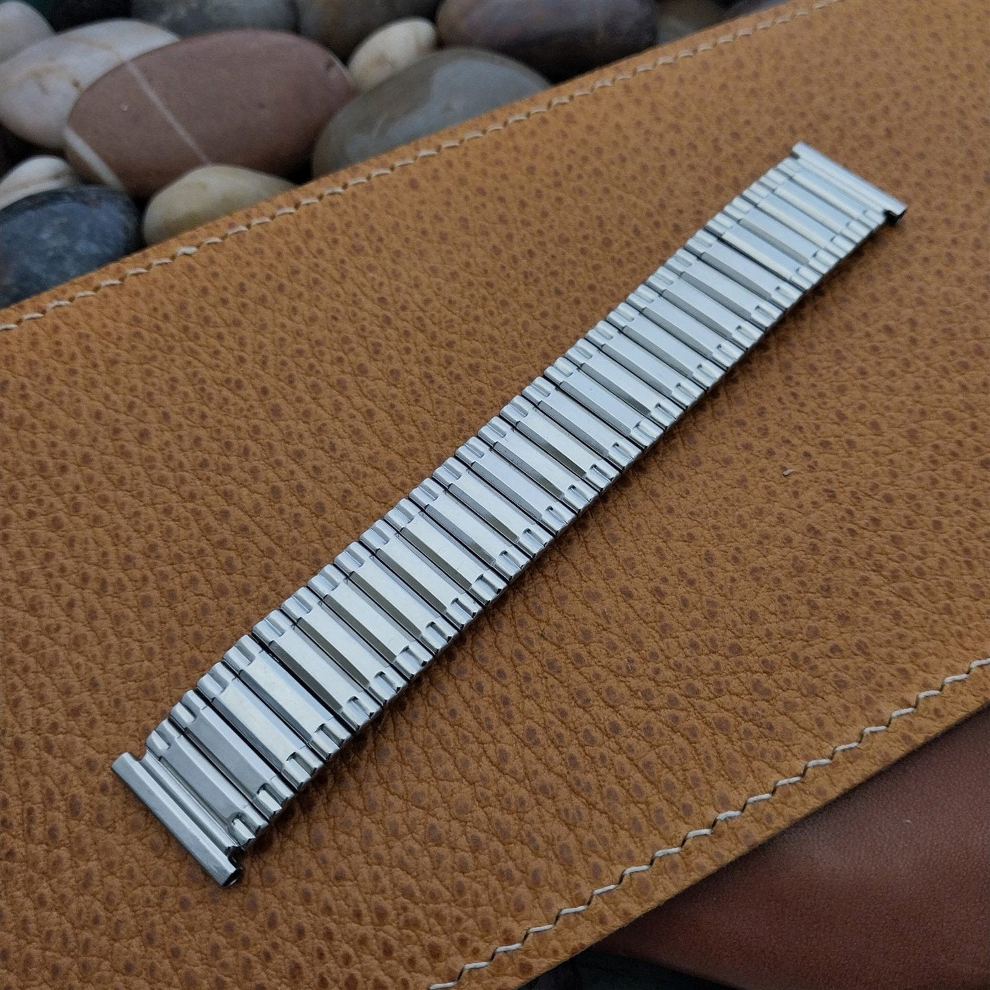 19mm 18mm Wide Gemex Short Stainless Steel Expansion 1950s Vintage Watch Band