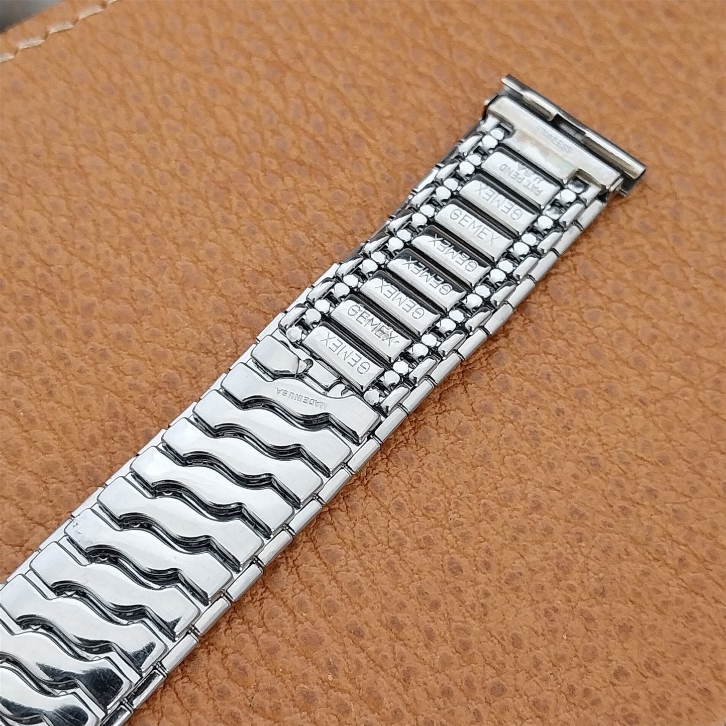 16mm 18mm 19mm nos 1950s Vintage Watch Band Gemex Unused Stainless Steel Stretch