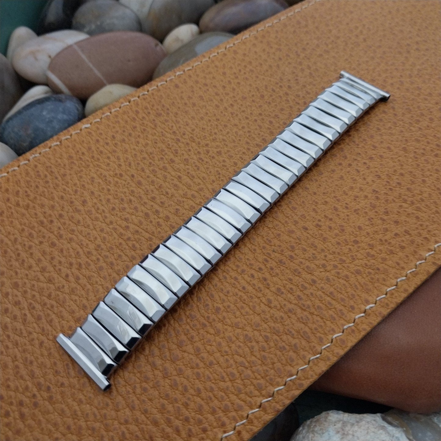 50s Vintage Watch Band 16mm 18mm 19mm Gemex USA Short Stainless Steel Expansion