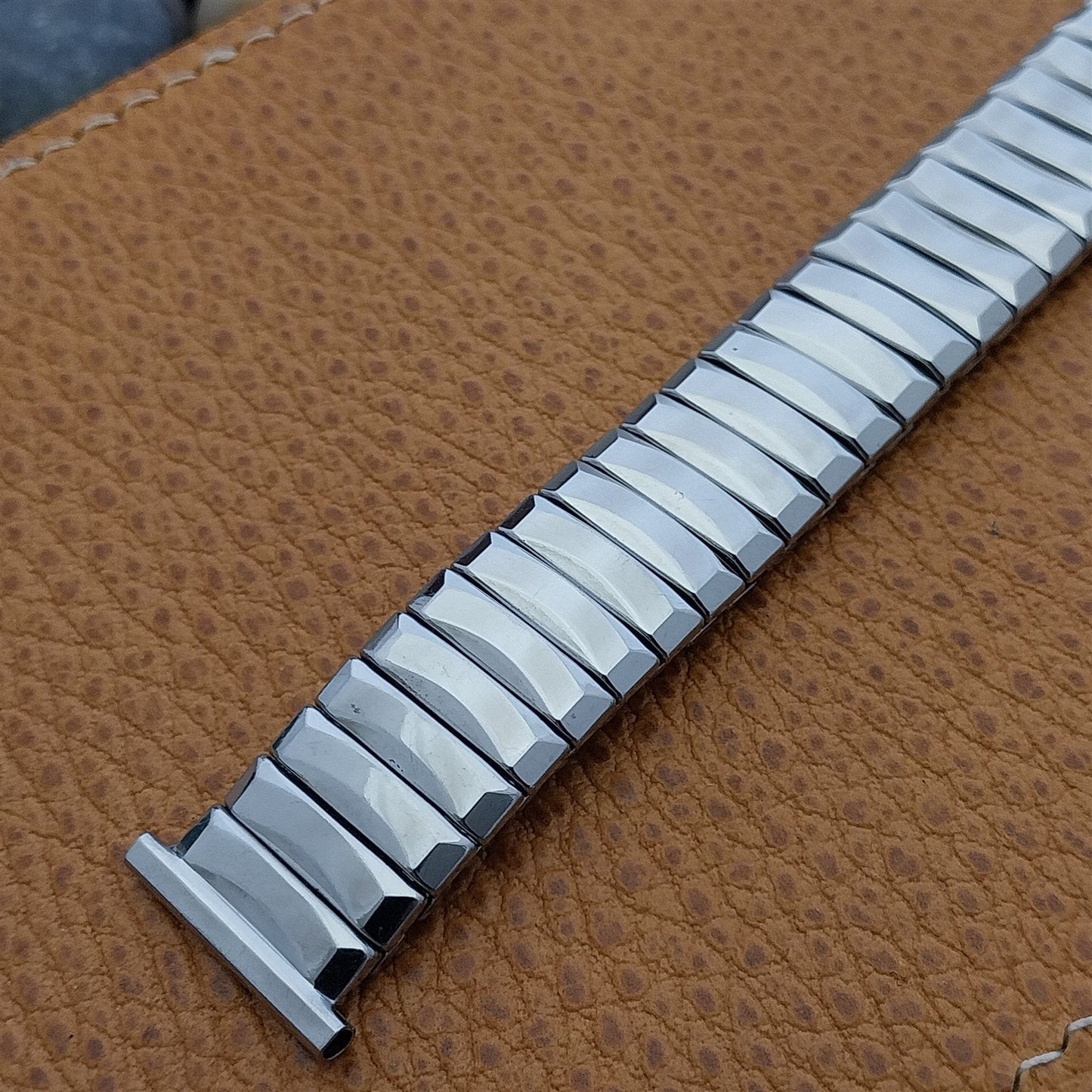 50s Vintage Watch Band 16mm 18mm 19mm Gemex USA Short Stainless Steel Expansion