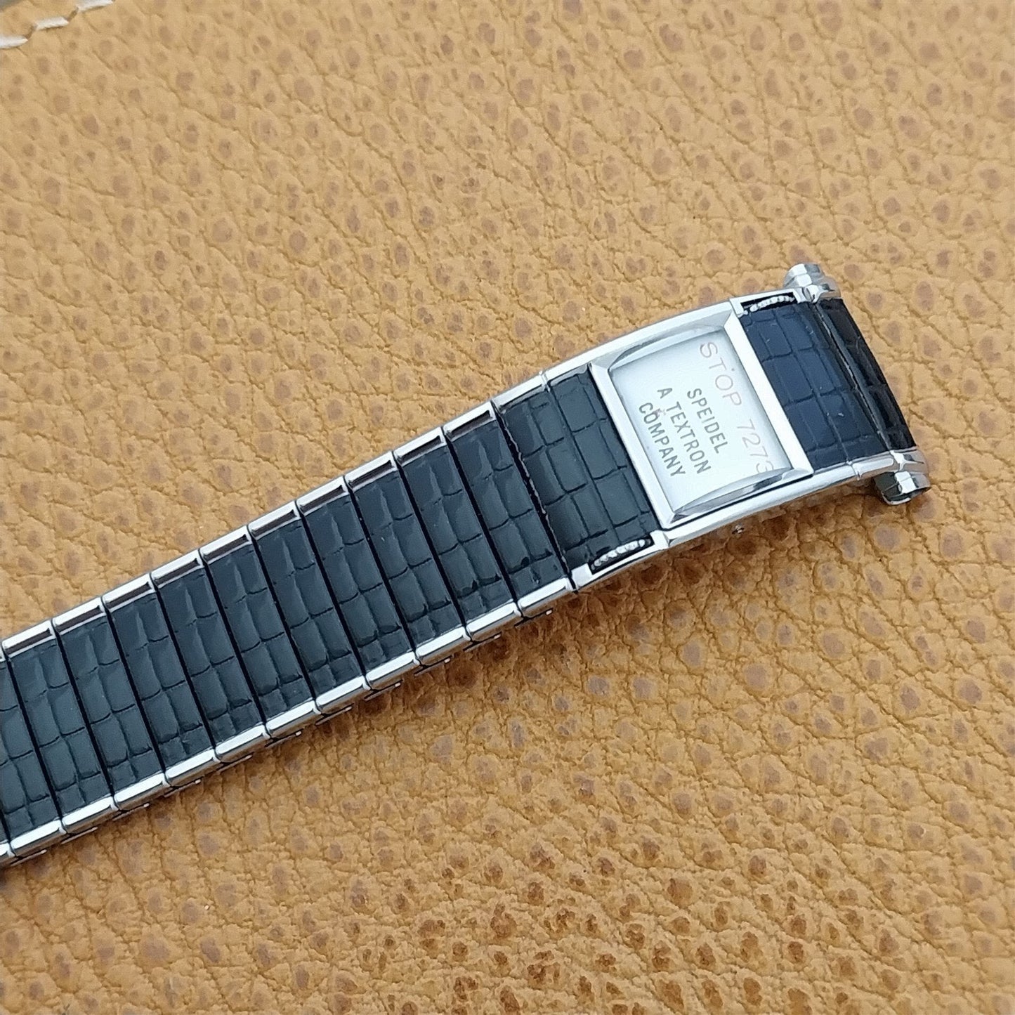 1970s Vintage Watch Band 18mm 19mm Speidel USA Romunda Calendar Stainless Steel