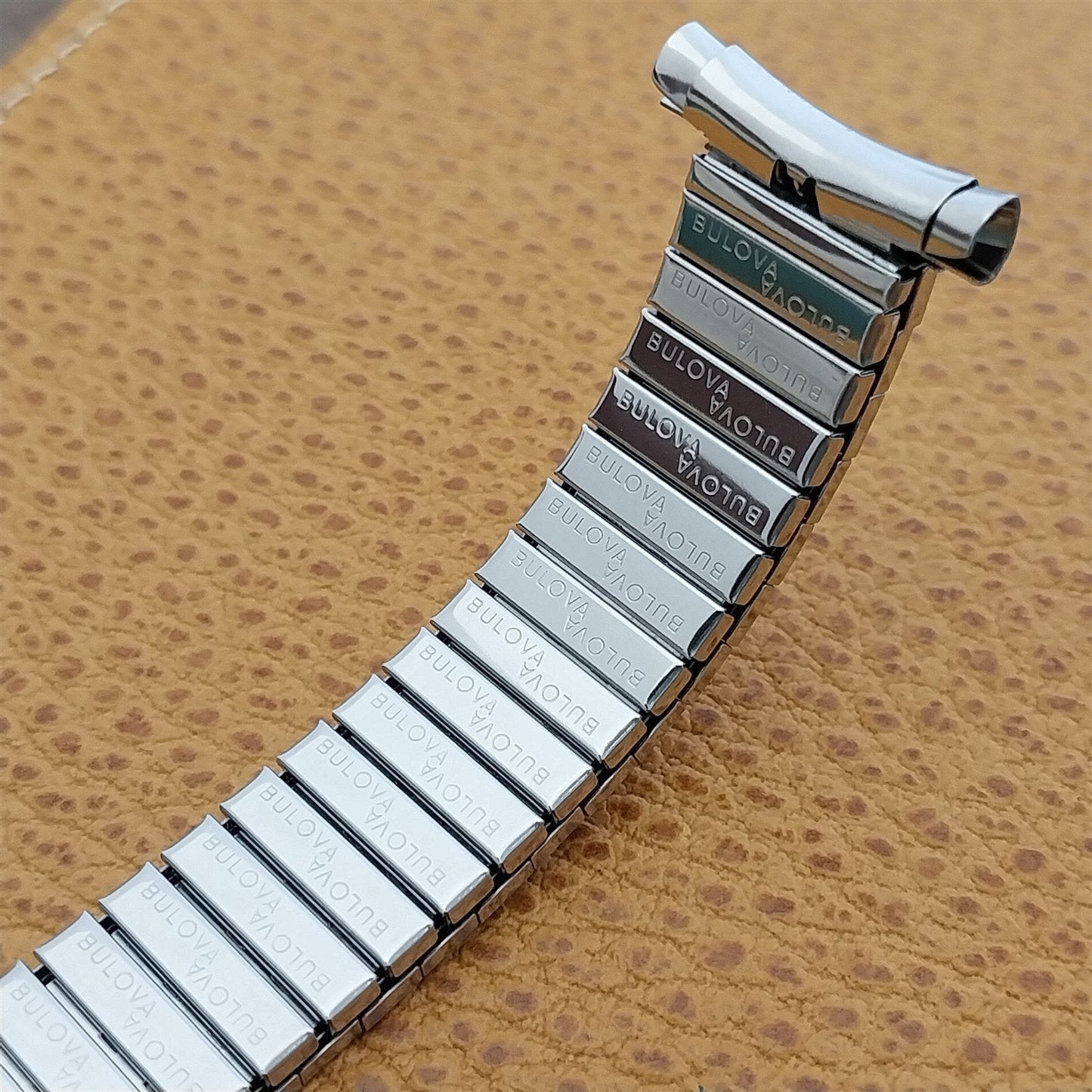 Bulova 1970s Vintage Watch Band 16mm-20mm Stainless Steel Old-Stock Expansion