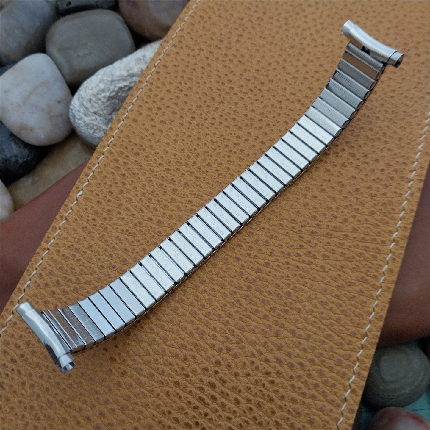 Bulova 1970s Vintage Watch Band 16mm-20mm Stainless Steel Old-Stock Expansion