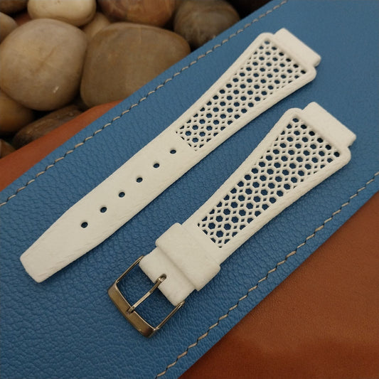 18mm Skindiver Swiss Ventilated Golay Playa White Classic Diver Watch Band nos