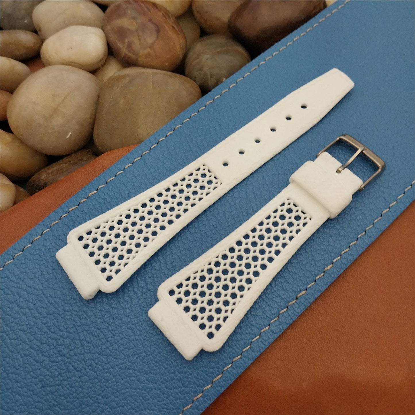 18mm Skindiver Swiss Ventilated Golay Playa White Classic Diver Watch Band nos