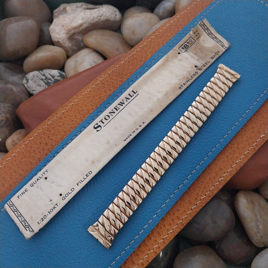 Vintage 5/8" Gold-Filled Stonewall Classic Scissor-Expansion 1940s Watch Band