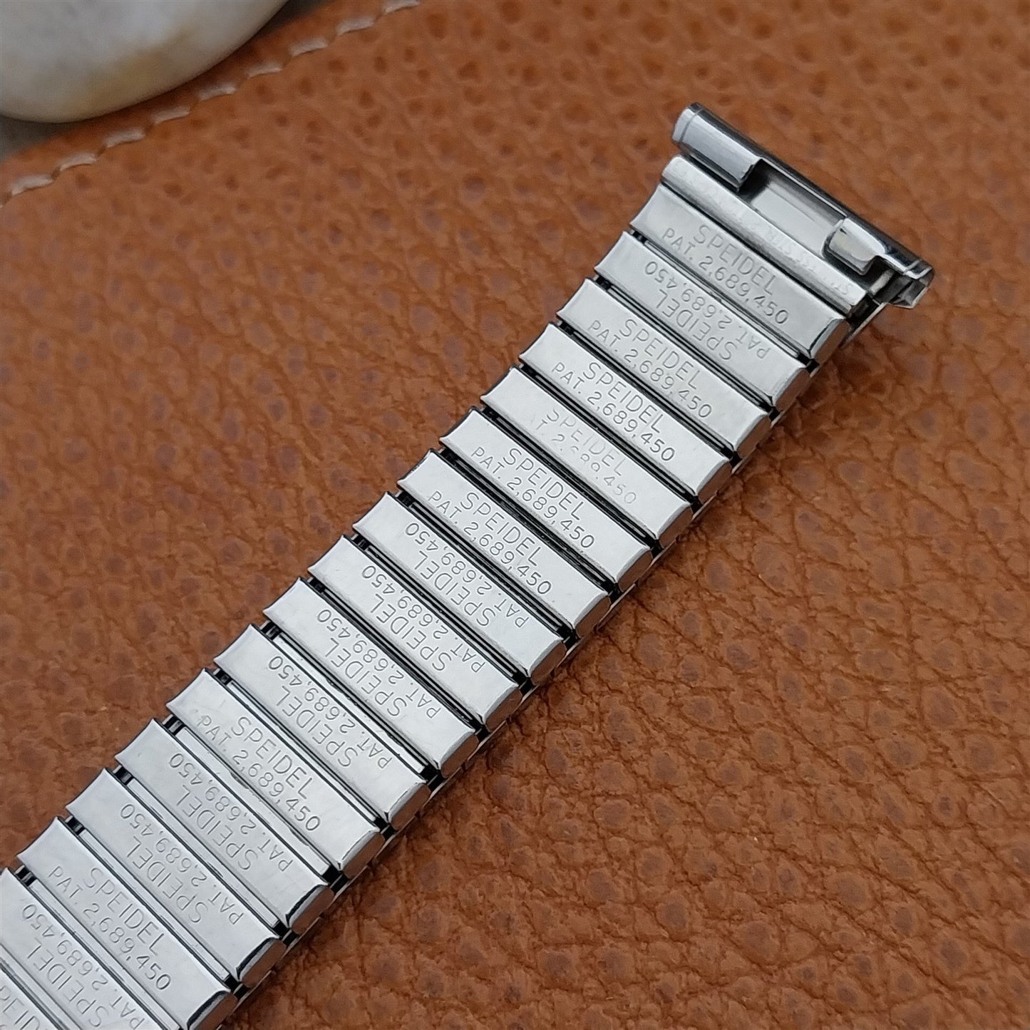 Vintage 1967 Stainless Steel Rice Beads Speidel Tempest 19mm 18mm nos Watch Band