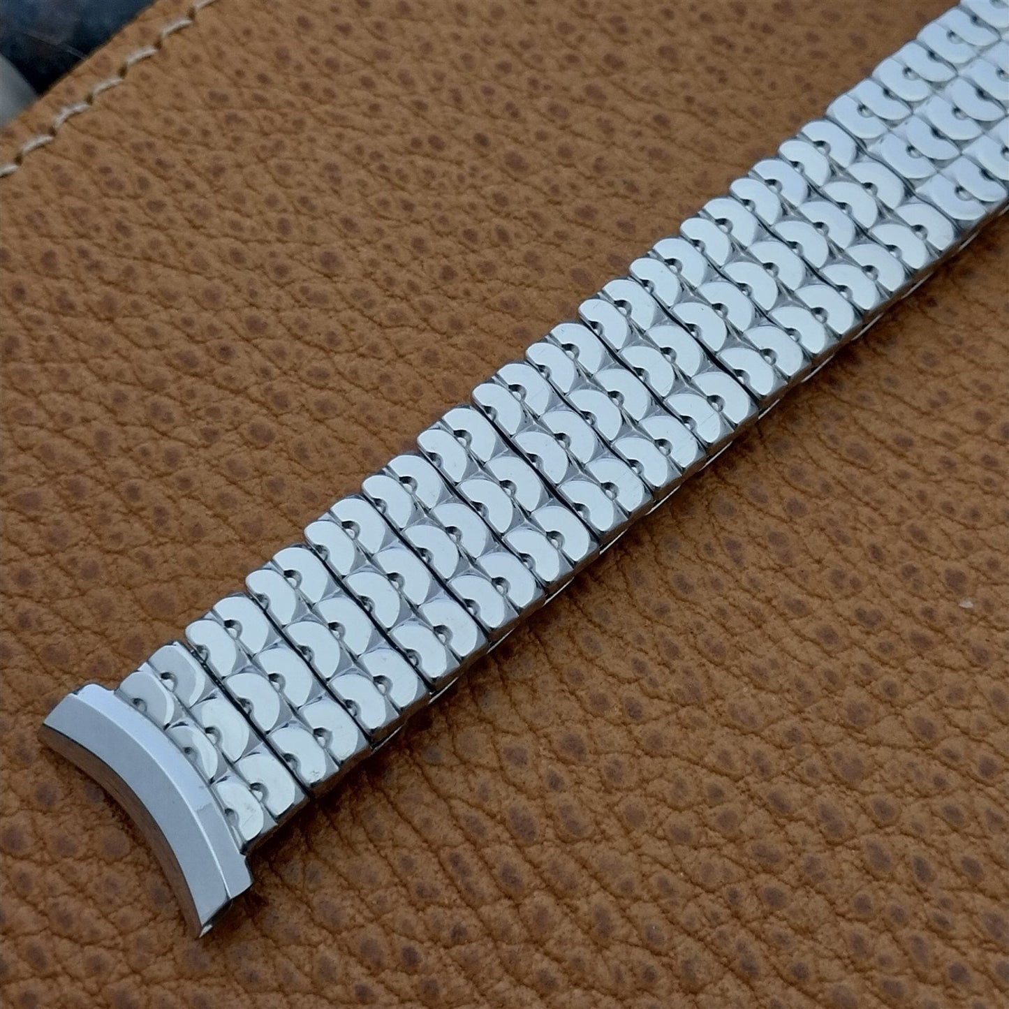 1957 Vintage White Gold-Filled Speidel Honeycomb Expansion Unused Watch Band