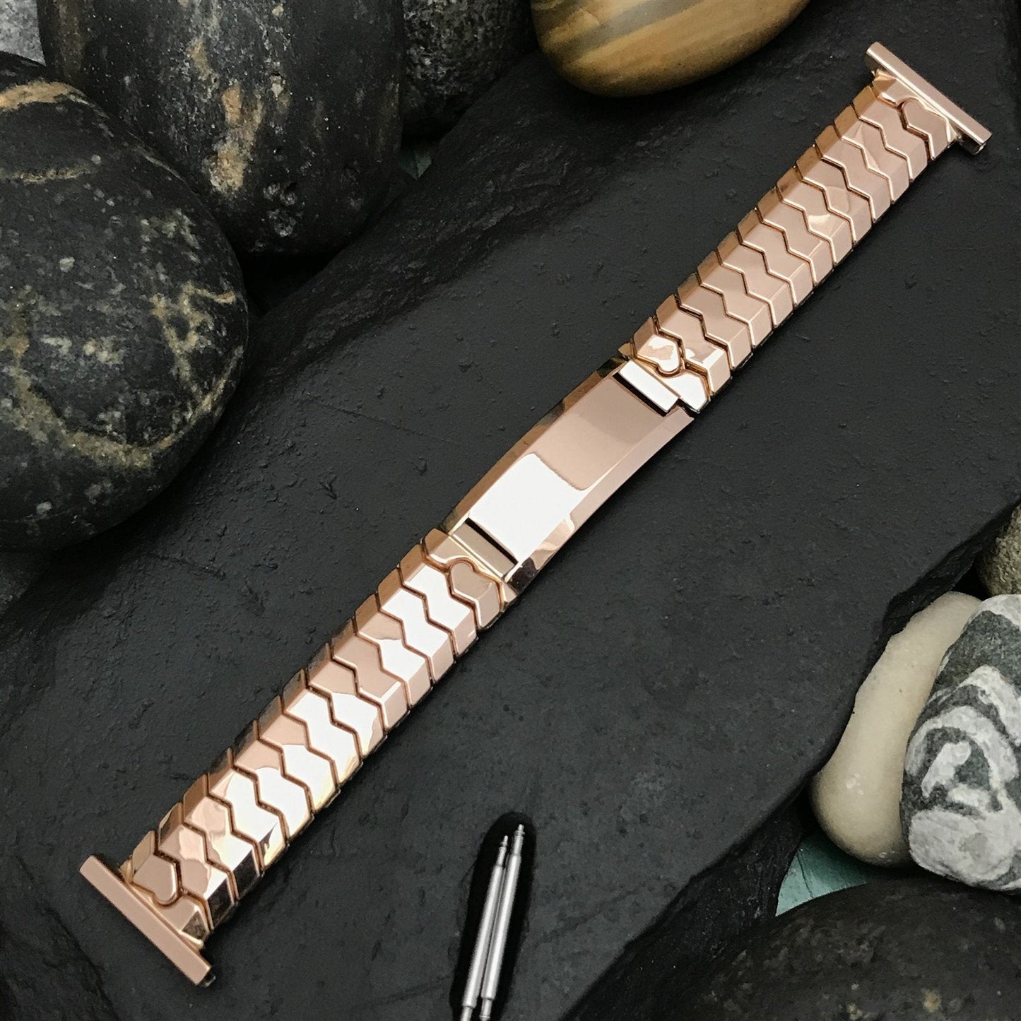 1948 Speidel 10k Rose Gold-Filled Golden Knight Ident nos Vintage Watch Band